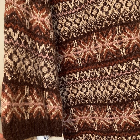 Soft Surroundings Julietta Fairisle Tunic Sweater in Coffee Bean NWT - Picture 6 of 7